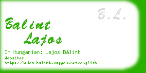 balint lajos business card